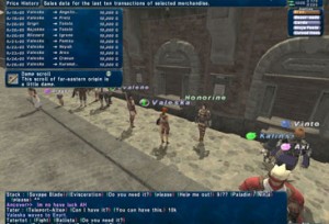 Buying items from the Final Fantasy XI auction house, with added auto translate.